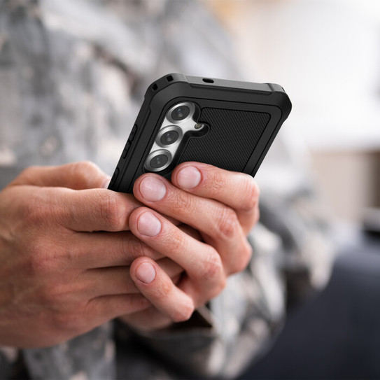 Encased Falcon Case Samsung Galaxy S25+ Plus with Belt Clip Pouch - Black