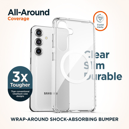 Encased Clear Back Case Samsung Galaxy S25+ Plus with Belt Clip Holster - Clear