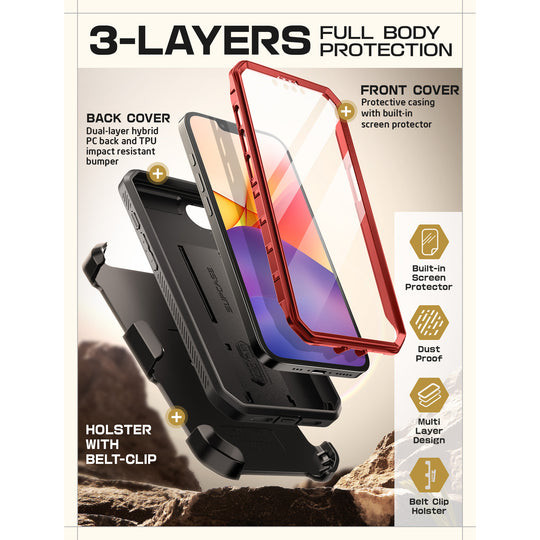 Supcase UB Pro Rugged Case iPhone 16e - Metalic Red