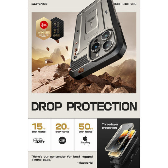 Supcase UB Pro Rugged Case iPhone 15 Pro - Titan Gray