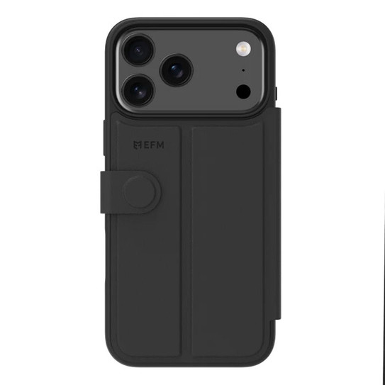 EFM Venice Wallet Case iPhone 17 Pro Max -  Black EFM Venice Wallet Case iPhone 17 Pro Max -  Black