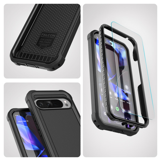 Encased Falcon Case with HD Screen Protector Google Pixel 10 Pro XL - Black