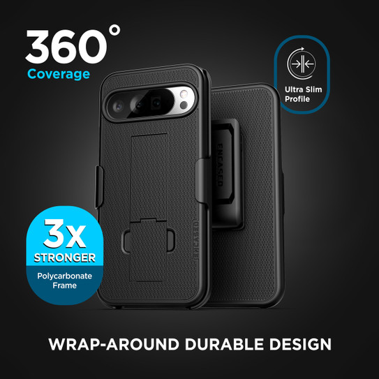 Encased Duraclip Case with Belt Clip Holster Google Pixel 10 Pro XL - Black