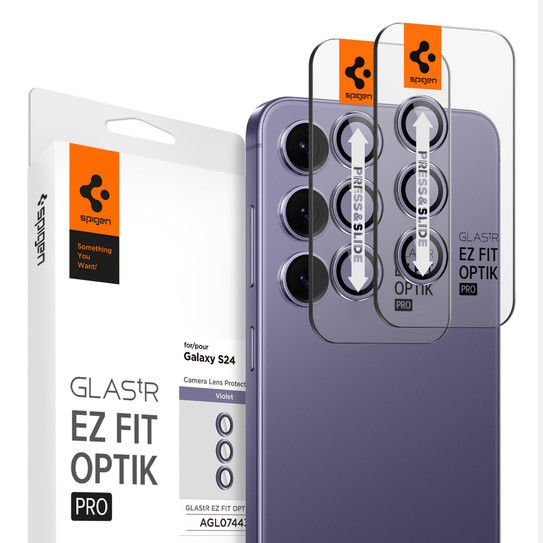 Spigen Glas.tR EZ Fit Optik Pro 2 Pcs Glass Lens Protector Samsung GalaxyS24/ S23/ S23+ Plus -  Violet Spigen Glas.tR EZ Fit Optik Pro 2 Pcs Glass Lens Protector Samsung GalaxyS24/ S23/ S23+ Plus -  Violet