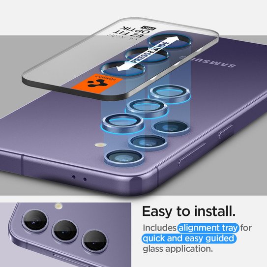 Spigen Glas.tR EZ Fit Optik Pro 2 Pcs Glass Lens Protector Samsung GalaxyS24/ S23/ S23+ Plus -  Violet Spigen Glas.tR EZ Fit Optik Pro 2 Pcs Glass Lens Protector Samsung GalaxyS24/ S23/ S23+ Plus -  Violet