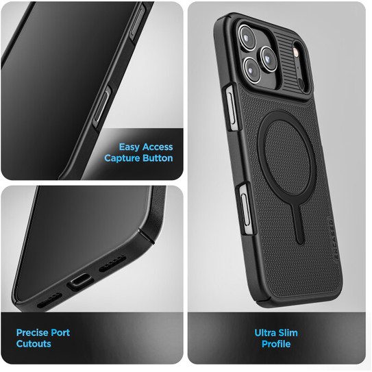 Encased Slimline Case iPhone 17 Pro Max with Belt Clip Holster - Black Encased Slimline Case iPhone 17 Pro Max with Belt Clip Holster - Black