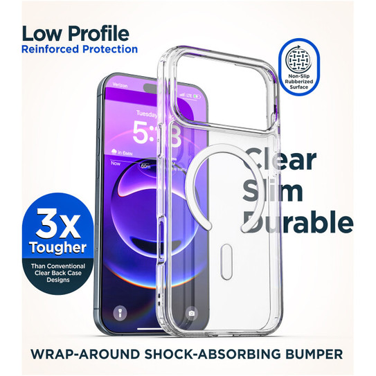 Encased ClearBack Case iPhone 17 Pro Max with Belt Clip Holster - Clear Encased ClearBack Case iPhone 17 Pro Max with Belt Clip Holster - Clear