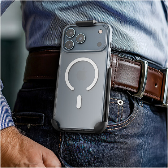 Encased ClearBack Case iPhone 17 Pro Max with Belt Clip Holster - Clear Encased ClearBack Case iPhone 17 Pro Max with Belt Clip Holster - Clear