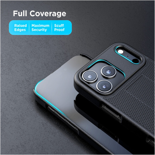 Encased DuraClip Case iPhone 17 Pro with Belt Clip Holster and Screen Protector - Black Encased DuraClip Case iPhone 17 Pro with Belt Clip Holster and Screen Protector - Black
