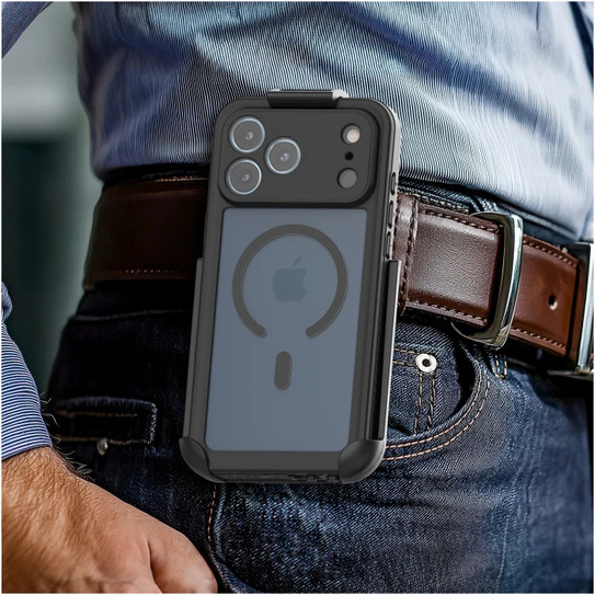 Encased Titan Waterproof  Case iPhone 17 Pro with Belt Clip Holster - Black Encased Titan Waterproof  Case iPhone 17 Pro with Belt Clip Holster - Black