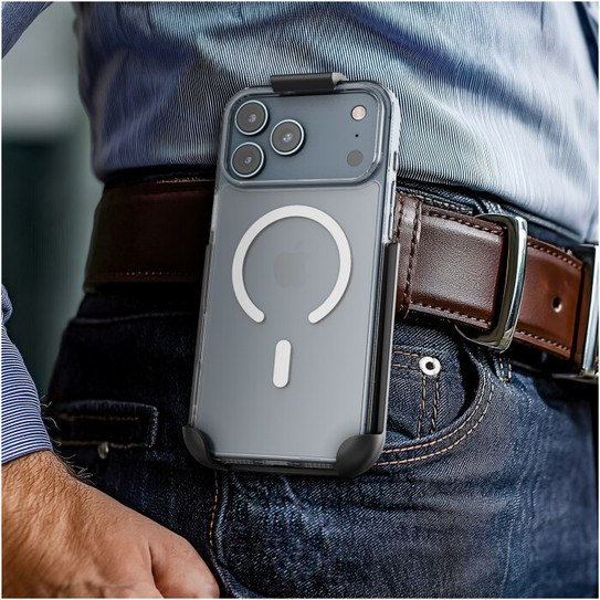 Encased ClearBack Case iPhone 17 Pro with Belt Clip Holster - Clear Encased ClearBack Case iPhone 17 Pro with Belt Clip Holster - Clear