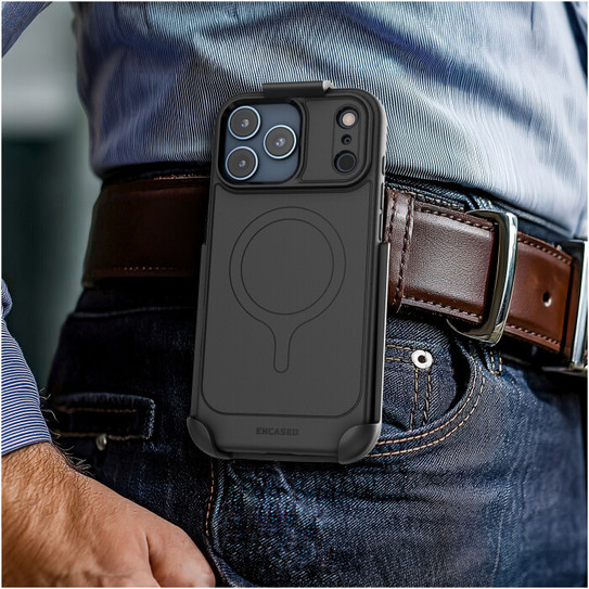 Encased Thin Armor Case iPhone 17 Pro with Belt Clip Holster - Black Encased Thin Armor Case iPhone 17 Pro with Belt Clip Holster - Black