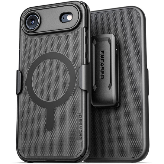 Encased Slimline Case iPhone 17 Air with Belt Clip Holster - Black