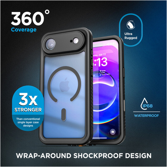 Encased Titan Waterproof Case iPhone 17 Air - Black/Clear