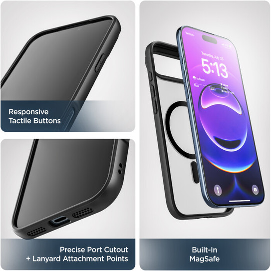 Encased Frosted SlimShield Case iPhone 17 Air with Belt Clip Holster - Black/Clear