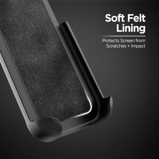 Encased Falcon Shield Case iPhone 17 Air with Belt Clip Holster and Built-In PET Screen Protector - Black