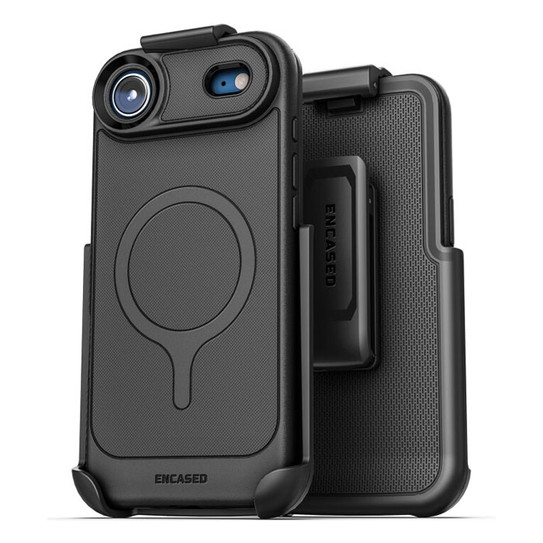 Encased Thin Armor Case iPhone 17 Air with Belt Clip Holster - Black