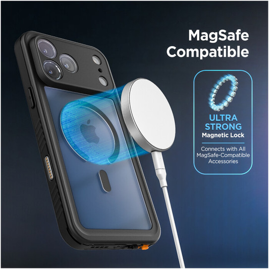 Encased Titan Waterproof Case iPhone 17 with Belt Clip Holster - Black/Clear Encased Titan Waterproof Case iPhone 17 with Belt Clip Holster - Black/Clear