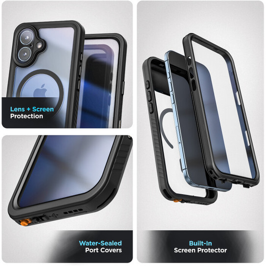 Encased Titan Waterproof Case iPhone 17 - Black/Clear