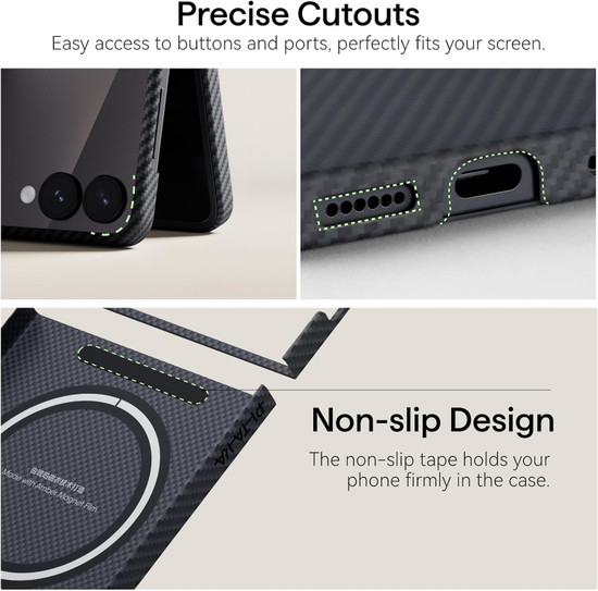 Pitaka Ultra-Slim Case Samsung Galaxy Z Flip 7 - Black/Grey