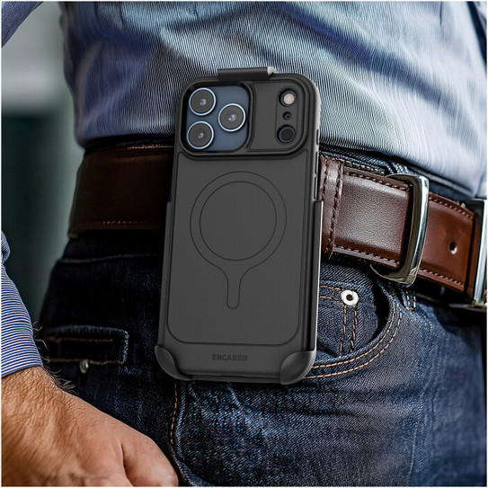 Encased Thin Armor Case iPhone 17 Pro Max with Belt Clip Holster - Black