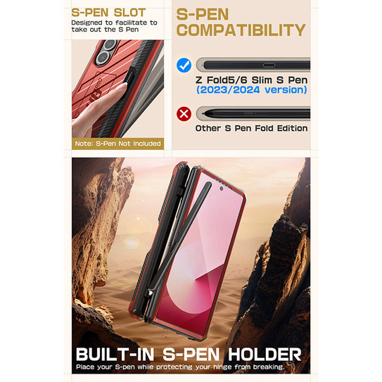 Supcase UB Pro Case Samsung Galaxy Z Fold6 - Metalic Red