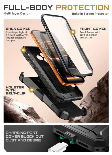Supcase UB Pro Rugged Case iPhone 17 Pro Max - Black