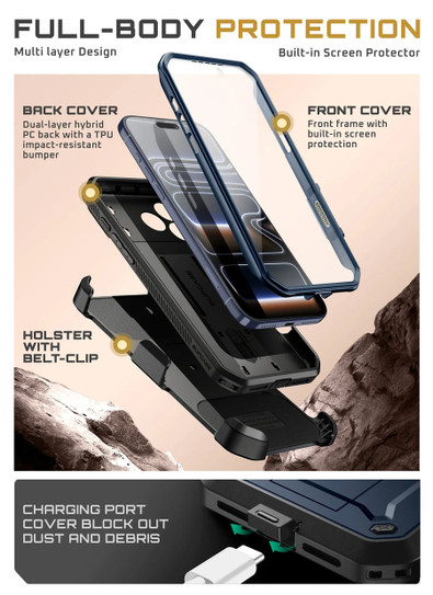 Supcase UB Pro Rugged Case iPhone 17 Pro Max - Azure