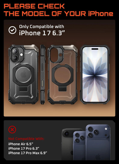Supcase UB Grip MagSafe Case iPhone 17 - Black