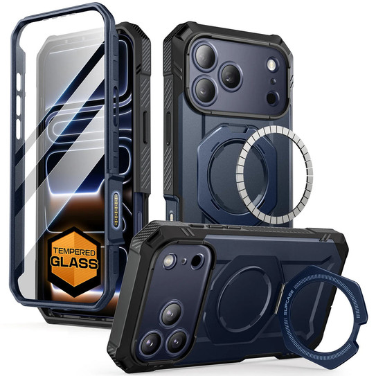 Supcase UB Grip Pro with HD Tempered Glass Case iPhone 17 Pro  - Azure 