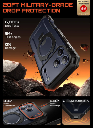 Supcase UB Grip Pro with HD Tempered Glass Case iPhone 17 Pro  - Azure 