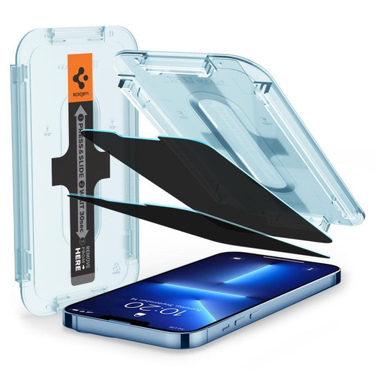 Spigen EZ Fit GLAS.tR Privacy 2 Pcs Screen Protector iPhone 16e/ 14/ 13/ 13 Pro - Black