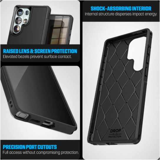 Encased Challenger Case Samsung Galaxy S26 Ultra with Belt Clip Holster - Black