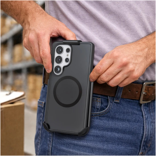 Encased SlimShield Case Samsung Galaxy S26 Ultra with Belt Clip Holster - Black