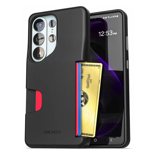 Encased Ultra Cache Wallet Case Samsung Galaxy S26 Ultra with Belt Clip Holster - Black