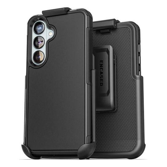 Encased Challenger Case Samsung Galaxy S26 with Belt Clip Holster - Black