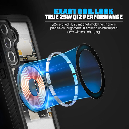 Encased Titan Waterproof Case Samsung Galaxy S26 with Belt Clip Holster - Clear/Black