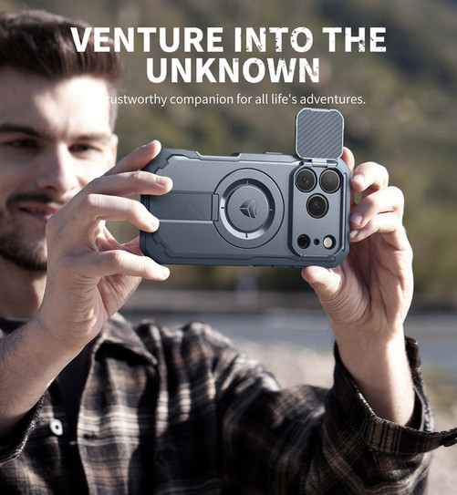 Dexnor Armor Shield MagSafe Case iPhone 17 Pro Max With Flip Camera Cover - Blue