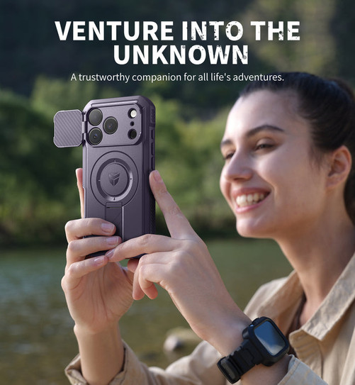 Dexnor Armor Shield MagSafe Case iPhone 17 Pro Max With Flip Camera Cover - Purple 