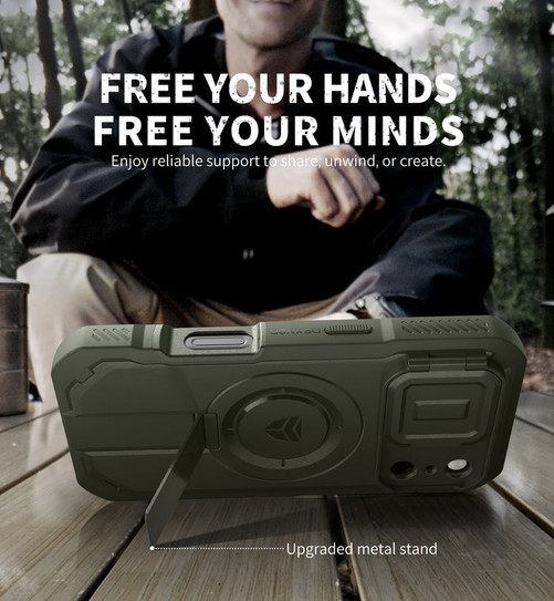 Dexnor Armor Shield MagSafe Case iPhone 17 Pro With Flip Camera Cover - Green