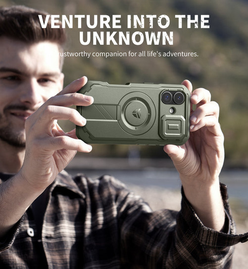 Dexnor Armor Shield MagSafe Case iPhone 17 With Flip Camera Cover - Green