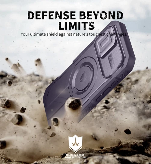 Dexnor Armor Shield MagSafe Case iPhone 17 With Flip Camera Cover - Purple