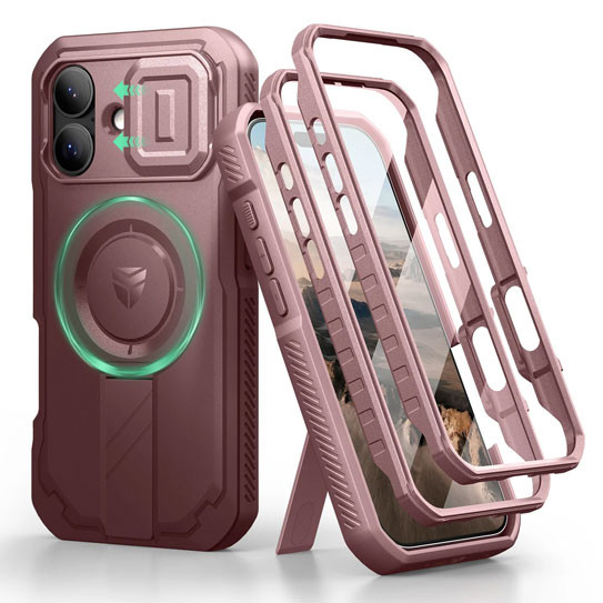 Dexnor Armor Shield MagSafe Case iPhone 17 With Flip Camera Cover - Red