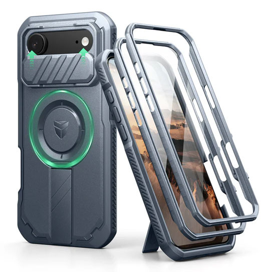 Dexnor Armor Shield MagSafe Case iPhone 17 Air With Flip Camera Cover - Blue