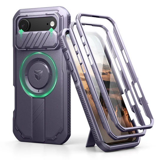 Dexnor Armor Shield MagSafe Case iPhone 17 Air With Flip Camera Cover - Purple