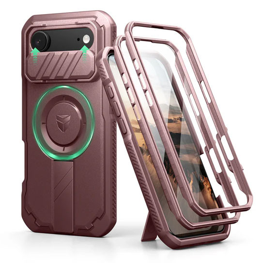 Dexnor Armor Shield MagSafe Case iPhone 17 Air With Flip Camera Cover - Red
