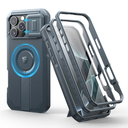 Dexnor Armor Shield MagSafe Case iPhone 16 Pro With Slide Camera Cover - Blue