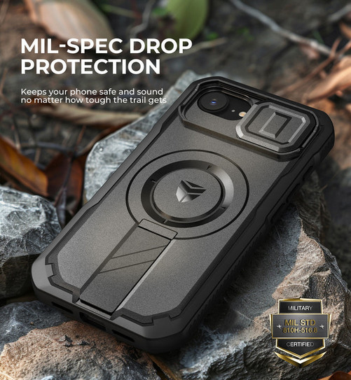 Dexnor Armor Shield MagSafe Case iPhone 16e With Slide Camera Cover - Black