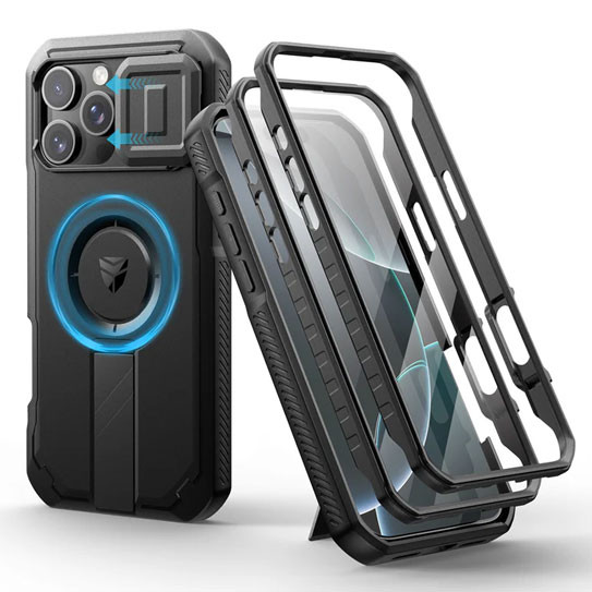 Dexnor Durable Case iPhone 15 Pro Max with Slide Camera Cover - Black