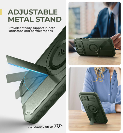 Dexnor Durable Case iPhone 15 Plus with Slide Camera Cover - Green